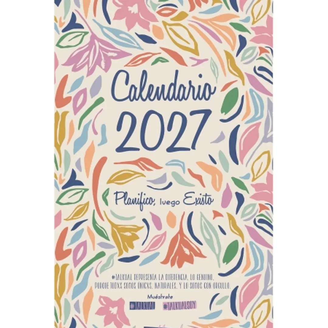 Finocam Talkual Calendario de Pared - Anual 2027 - Mes Vista - 210x360mm - Espiral Doble - Papel de 135g/m2 - Espacio para Escribir - Ilustraciones Su 1