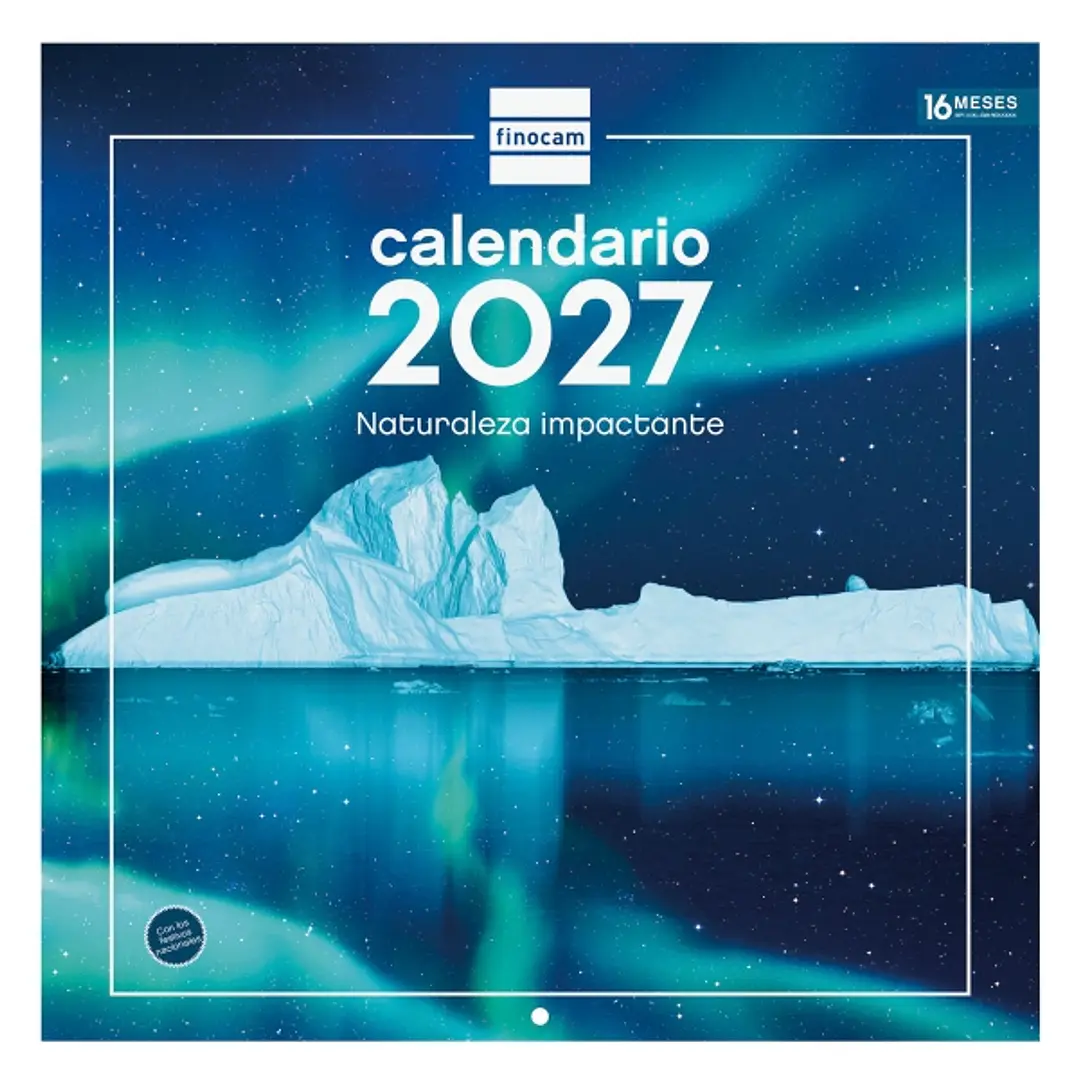 Finocam Naturaleza Calendario de Pared - 16 Meses 26/27 - Mes Vista - 300x300mm - Papel de 170g/m2 - Imagenes Tematicas Surtidas - Espacio para Notas 1