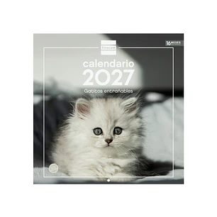 Finocam Gatitos Calendario de Pared - 16 Meses 26/27 - Mes Vista - 300x300mm - Papel de 170g/m2 - Imagenes Tematicas Surtidas - Espacio para Notas