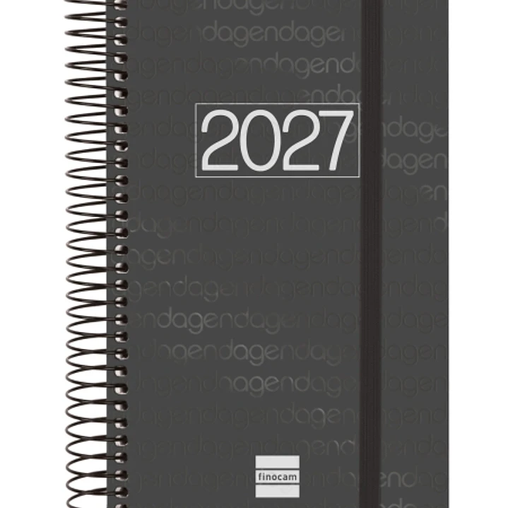 Finocam Espiral Basics Year Agenda - Anual 2027 - 1 Dia por Pagina - Formato E5 - 117x181mm - Espiral - Tapa de Polipropileno - Esquinas Microperforad 1
