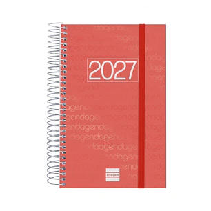 Finocam Espiral Basics Year Agenda - Anual 2027 - 1 Dia por Pagina - Formato E5 - 117x181mm - Espiral - Tapa de Polipropileno - Esquinas Microperforad