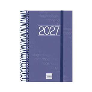 Finocam Espiral Basics Year Agenda - Anual 2027 - 1 Dia por Pagina - Formato E5 - 117x181mm - Espiral - Tapa de Polipropileno - Esquinas Microperforad