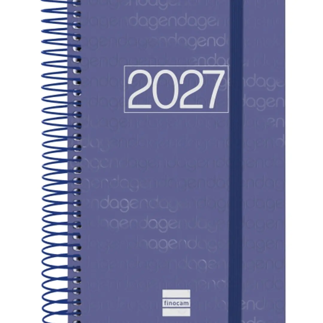 Finocam Espiral Basics Year Agenda - Anual 2027 - 1 Dia por Pagina - Formato E5 - 117x181mm - Espiral - Tapa de Polipropileno - Esquinas Microperforad 1