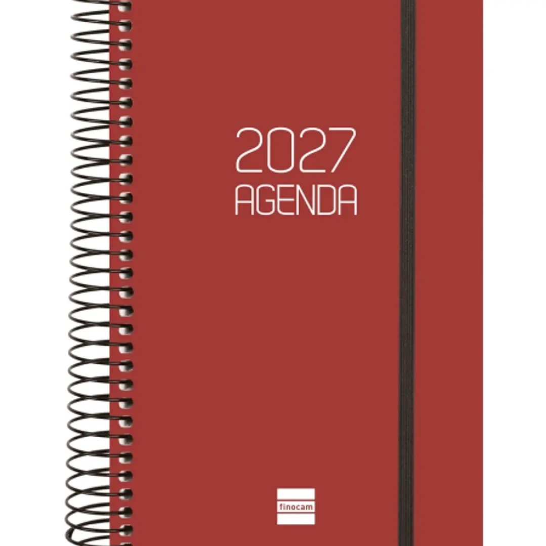 Finocam Espiral Basics Opaque Agenda - Anual 2027 - 1 Dia por Pagina - Formato E5 - 117x181mm - Espiral - Tapa de Polipropileno - Esquinas Microperfor 1