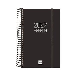 Finocam Espiral Basics Opaque Agenda - Anual 2027 - 1 Dia por Pagina - Formato E5 - 117x181mm - Espiral - Tapa de Polipropileno - Esquinas Microperfor