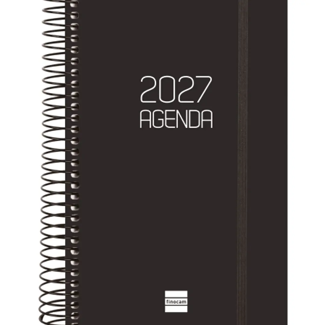 Finocam Espiral Basics Opaque Agenda - Anual 2027 - 1 Dia por Pagina - Formato E5 - 117x181mm - Espiral - Tapa de Polipropileno - Esquinas Microperfor 1