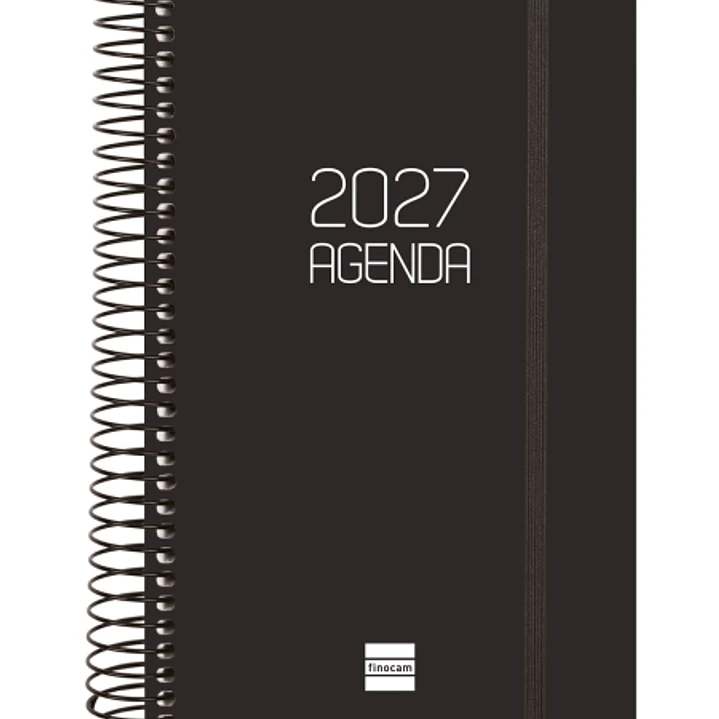 Finocam Espiral Basics Opaque Agenda - Anual 2027 - 1 Dia por Pagina - Formato E5 - 117x181mm - Espiral - Tapa de Polipropileno - Esquinas Microperfor 1
