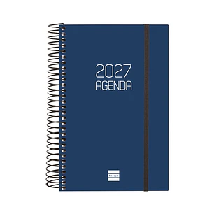 Finocam Espiral Basics Opaque Agenda - Anual 2027 - 1 Dia por Pagina - Formato E5 - 117x181mm - Espiral - Tapa de Polipropileno - Esquinas Microperfor