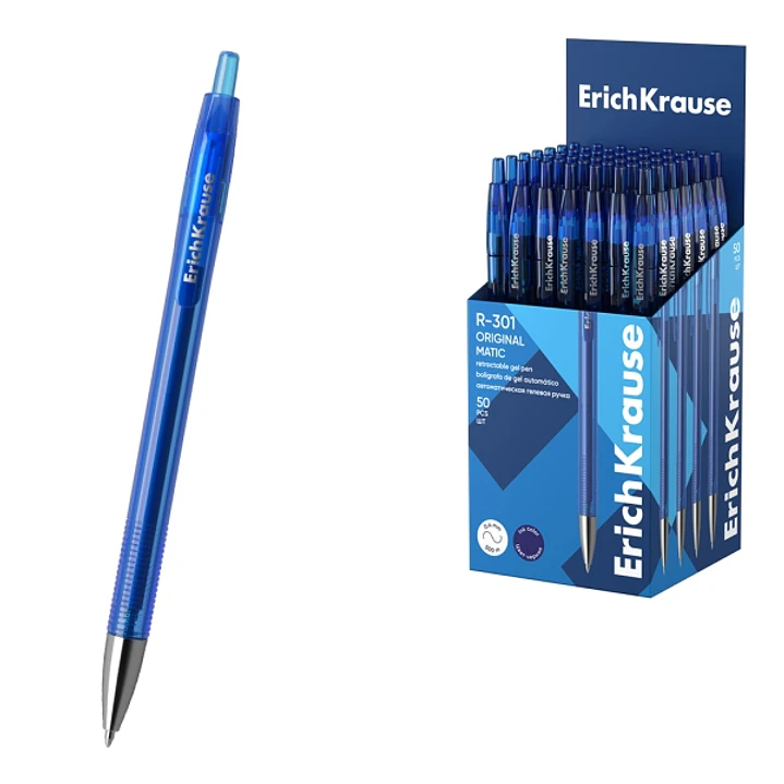 ErichKrause R-301 Original Gel Matic Boligrafo Retractil - Punta de 0.5mm - Trazo 0.4mm - Color Azul 1