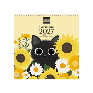 Finocam Sarah Meyer-Delius Calendario de Pared - Anual 2027 - Mes Vista - 300x300mm - Papel de 170g/m2 - Ilustraciones Surtidas - Espacio para Notas
