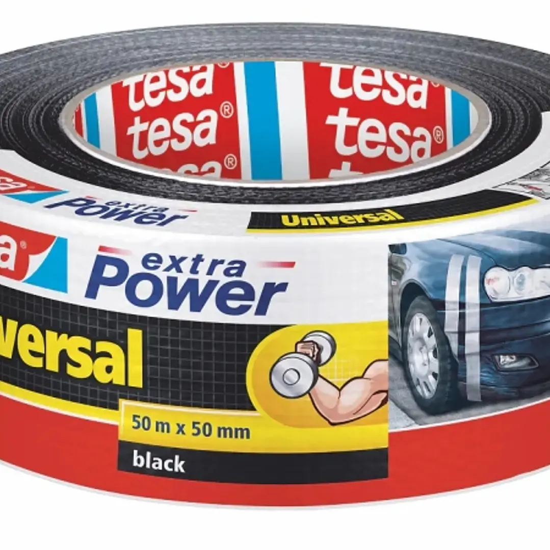 Tesa Extra Power Universal Cinta Adhesiva Americana Multiusos 50mm x 50 Metros - Fuerte Poder de Pegado - Se Rompe Facilmente con la Mano - Resistente 1