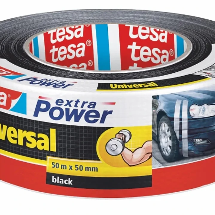 Tesa Extra Power Universal Cinta Adhesiva Americana Multiusos 50mm x 50 Metros - Fuerte Poder de Pegado - Se Rompe Facilmente con la Mano - Resistente 1
