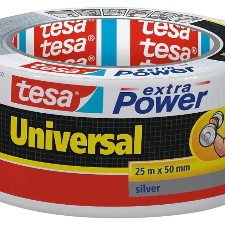 Tesa Extra Power Universal Cinta Adhesiva Americana Multiusos 50mm x 25 Metros - Fuerte Poder de Pegado - Se Rompe Facilmente con la Mano - Resistente 1