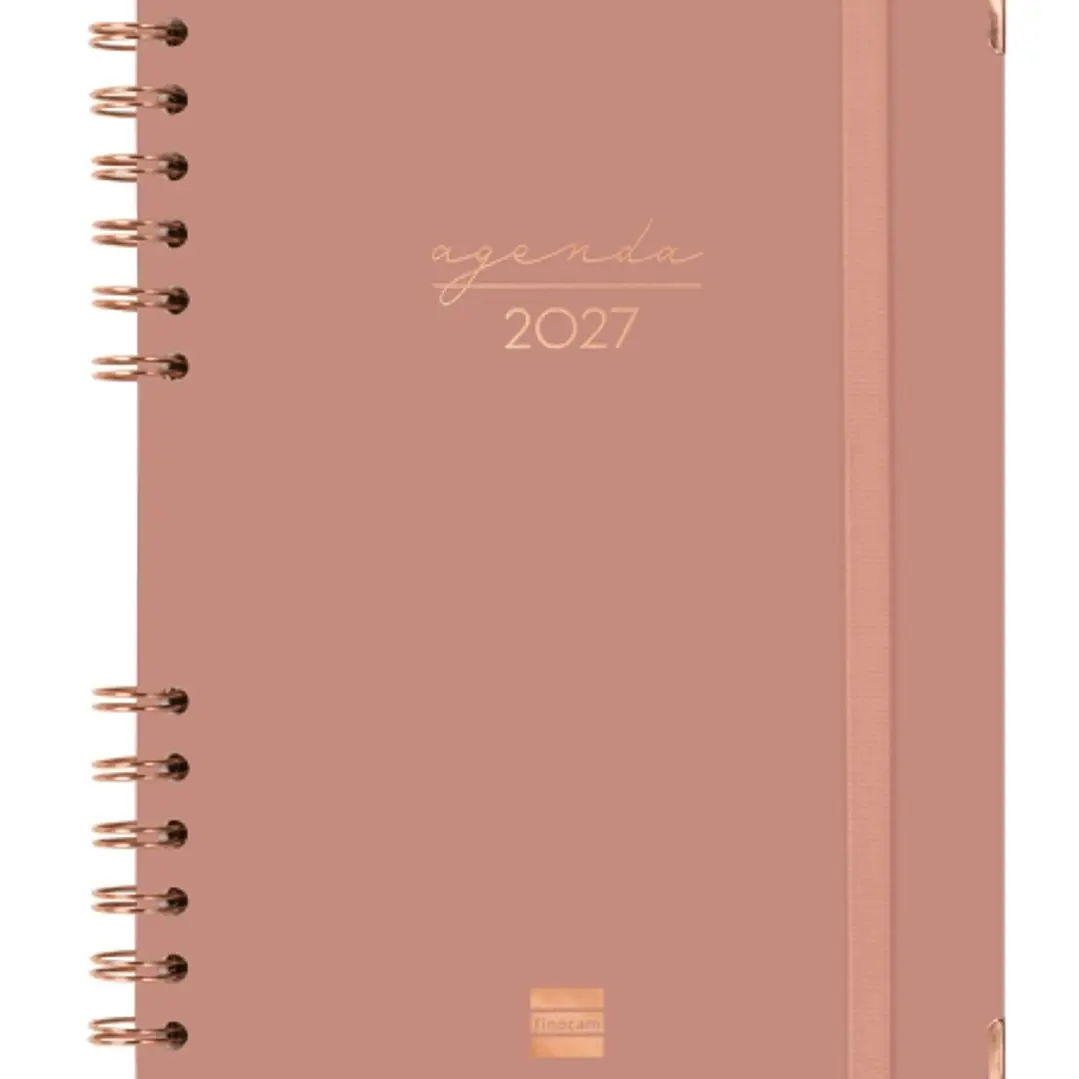 Finocam Espiral Trendy Alma Agenda - Anual 2027 - Semana Vista Horizontal - Formato E10 - 155x212mm - Espiral - Tapa Dura de Carton Forrado - Esquinas 1