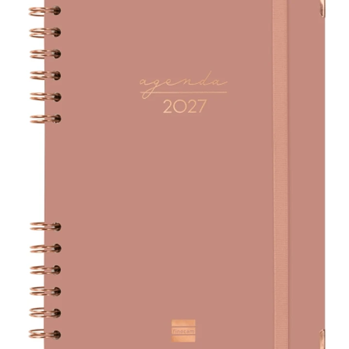 Finocam Espiral Trendy Alma Agenda - Anual 2027 - Semana Vista Horizontal - Formato E10 - 155x212mm - Espiral - Tapa Dura de Carton Forrado - Esquinas 1