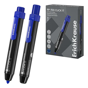 ErichKrause RP-700 Click it Rotulador Permanente - Sistema Retractil - Punta Conica - Trazo de 2.0mm - Resistente al Agua y a la Luz - Multisuperficie
