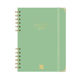 Finocam Espiral Trendy Alma Agenda - Anual 2027 - Semana Vista Horizontal - Formato E10 - 155x212mm - Espiral - Tapa Dura de Carton Forrado - Esquinas