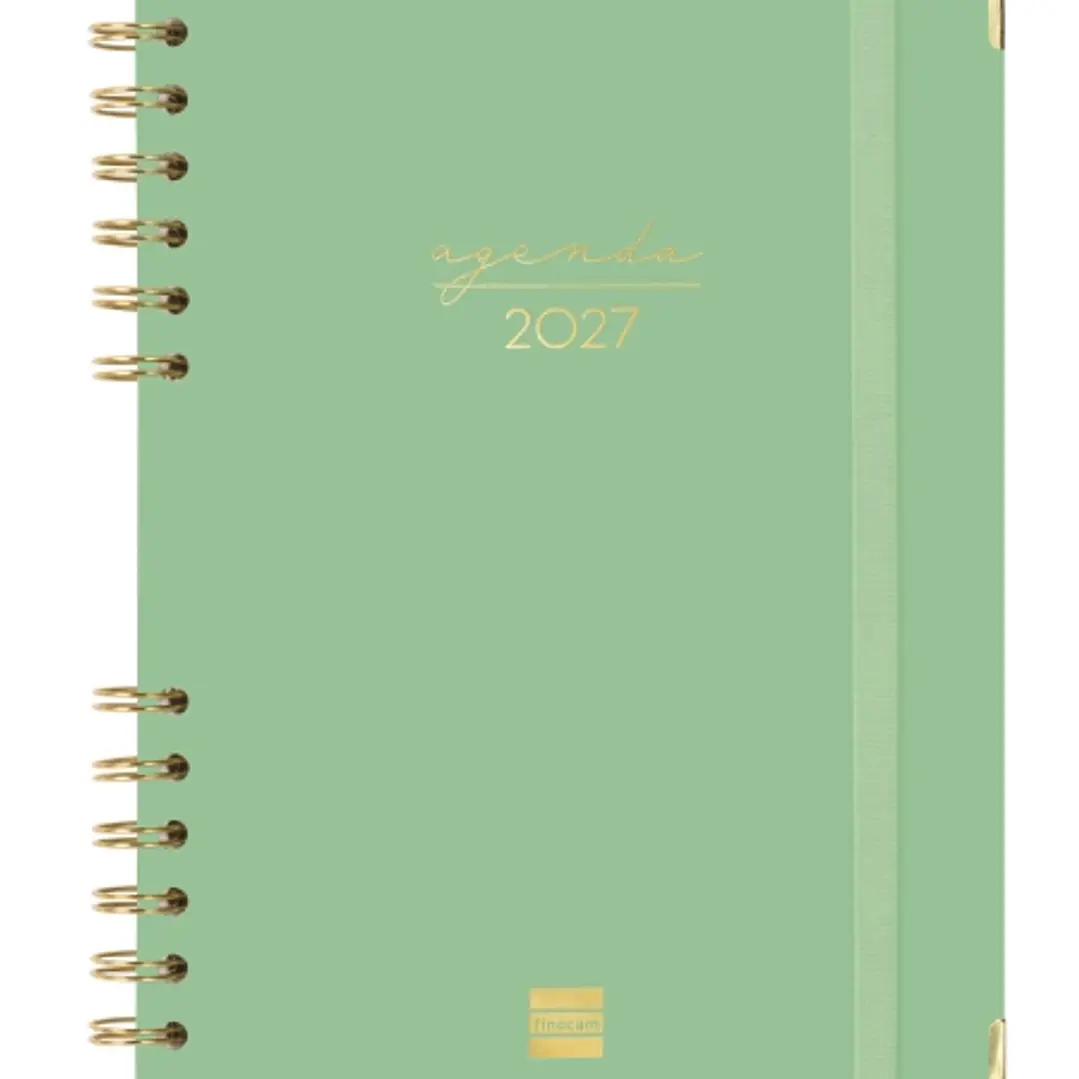 Finocam Espiral Trendy Alma Agenda - Anual 2027 - Semana Vista Horizontal - Formato E10 - 155x212mm - Espiral - Tapa Dura de Carton Forrado - Esquinas 1