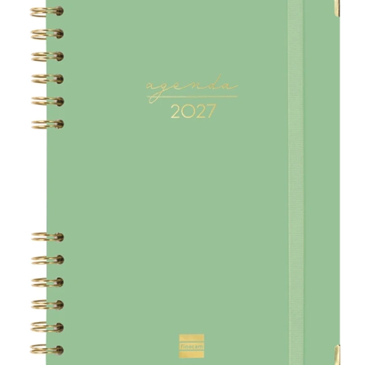 Finocam Espiral Trendy Alma Agenda - Anual 2027 - Semana Vista Horizontal - Formato E10 - 155x212mm - Espiral - Tapa Dura de Carton Forrado - Esquinas 1