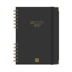 Finocam Espiral Trendy Alma Agenda - Anual 2027 - Semana Vista Horizontal - Formato E10 - 155x212mm - Espiral - Tapa Dura de Carton Forrado - Esquinas