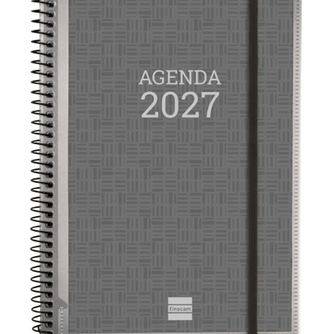 Finocam Basics Personalizable Agenda en Catalan - Anual 2027 - Semana Vista Horizontal - Formato E10 - 155x212mm - Espiral - Tapa de Polipropileno - E 1