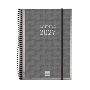Finocam Basics Personalizable Agenda - Anual 2027 - Semana Vista Horizontal - Formato E10 - 155x212mm - Espiral - Tapa de Polipropileno - Esquinas Mic
