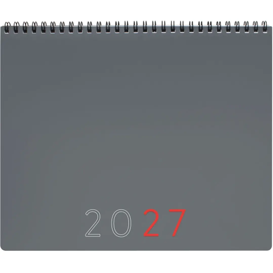 Finocam Planificador de Sobremesa Internacional - Anual 2027 - Mes Vista - 250x200mm - Espiral Doble - Tapa de Polipropileno - Esquinas Microperforada 1