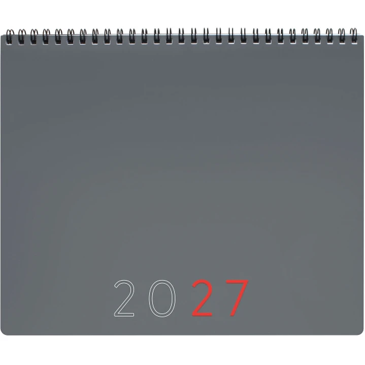 Finocam Planificador de Sobremesa Internacional - Anual 2027 - Mes Vista - 250x200mm - Espiral Doble - Tapa de Polipropileno - Esquinas Microperforada 1