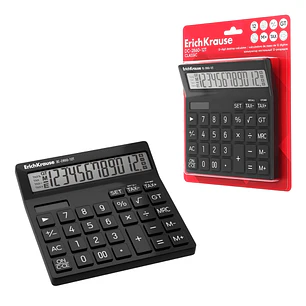 ErichKrause DC-2860-12T Classic Calculadora de Sobremesa - Pantalla LCD de 12 Digitos - Apagado Automatico - Alimentacion Solar - Presentado en Bliste
