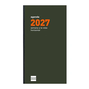 Finocam P499 Recambio para Agenda Plana - Anual 2027 - Semana Vista Horizontal - Formato PL4 - 80x150mm - Papel de 60g/m2 - Color Crema