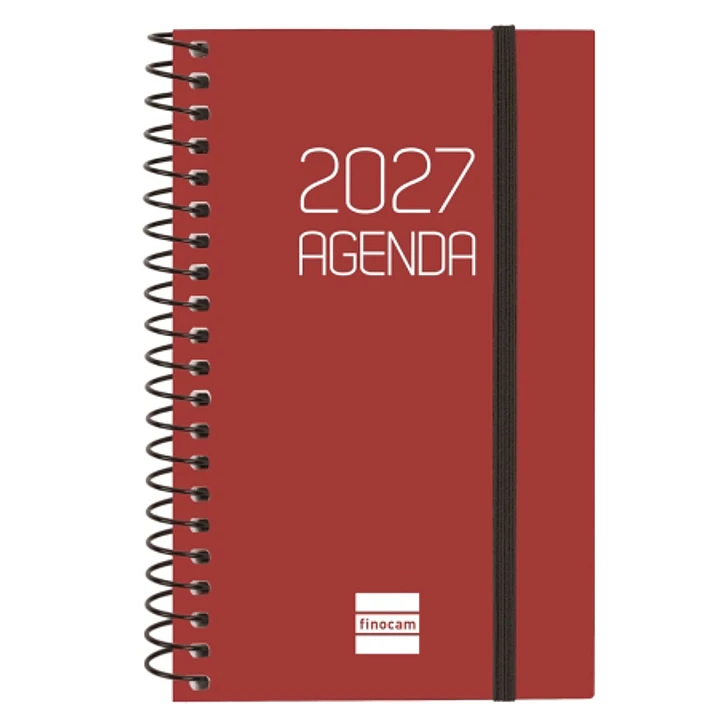 Finocam Espiral Basics Opaque Agenda - Anual 2027 - Semana Vista Horizontal - Formato E3 - 79x127mm - Espiral - Tapa de Polipropileno - Esquinas Micro 1