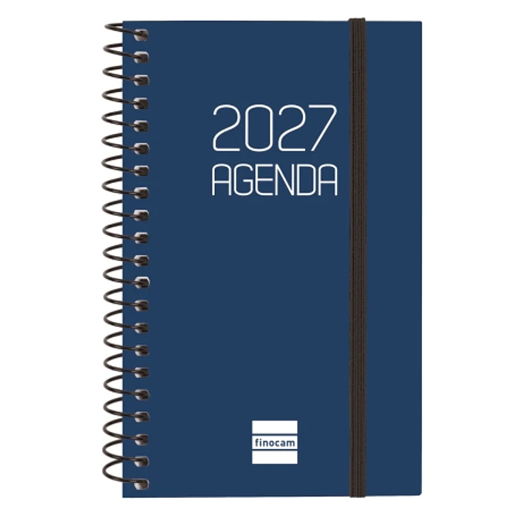 Finocam Espiral Basics Opaque Agenda - Anual 2027 - Semana Vista Horizontal - Formato E3 - 79x127mm - Espiral - Tapa de Polipropileno - Esquinas Micro 1