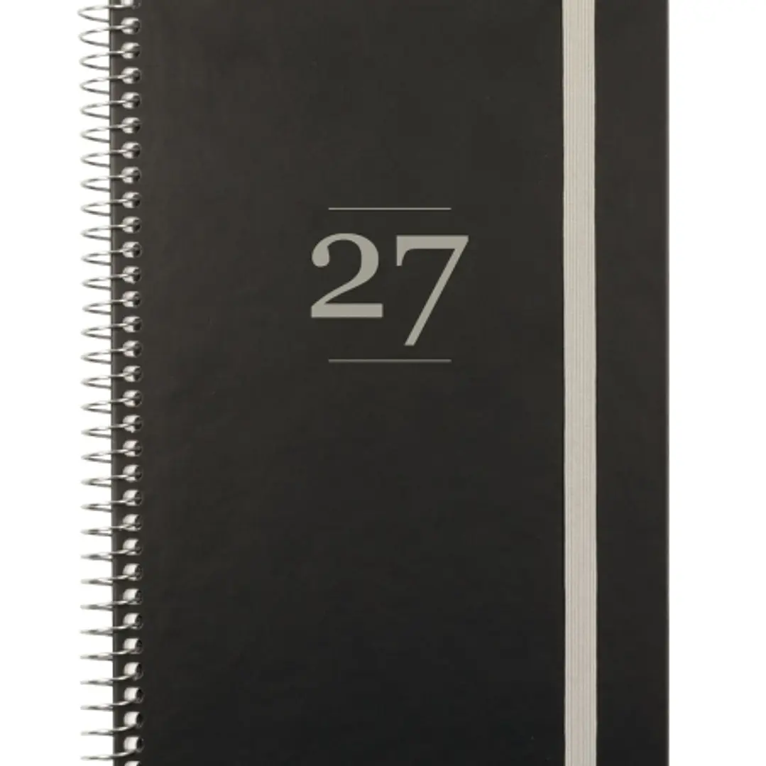 Finocam Moda Agenda Internacional - Anual 2027 - Semana Vista Vertical - 140x204mm - Goma Elastica - Tapa Dura de Carton Forrado - Esquinas Microperfo 1