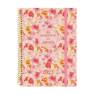 Finocam Trendy Design Collection Ahora Agenda - Anual 2027 - Semana Vista Horizontal - Formato E10 - 155x212mm - Espiral - Tapa de Polipropileno - Esq