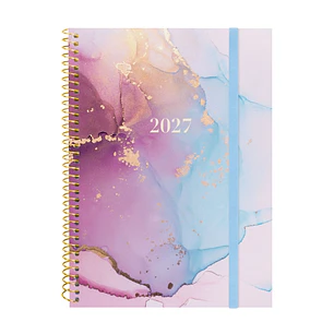 Finocam Trendy Design Collection Goldy Agenda - Anual 2027 - Semana Vista Horizontal - Formato E10 - 155x212mm - Espiral - Tapa de Polipropileno - Esq
