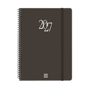 Finocam Espiral Basics My Agenda - Anual 2027 - Semana Vista Horizontal - Formato E10 - 155x212mm - Espiral - Tapa Dura de Carton Forrado - Esquinas M