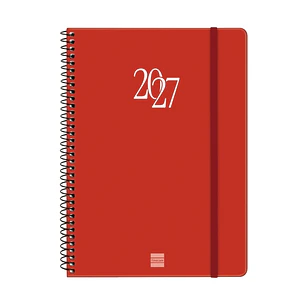 Finocam Espiral Basics My Agenda - Anual 2027 - Semana Vista Horizontal - Formato E10 - 155x212mm - Espiral - Tapa Dura de Carton Forrado - Esquinas M