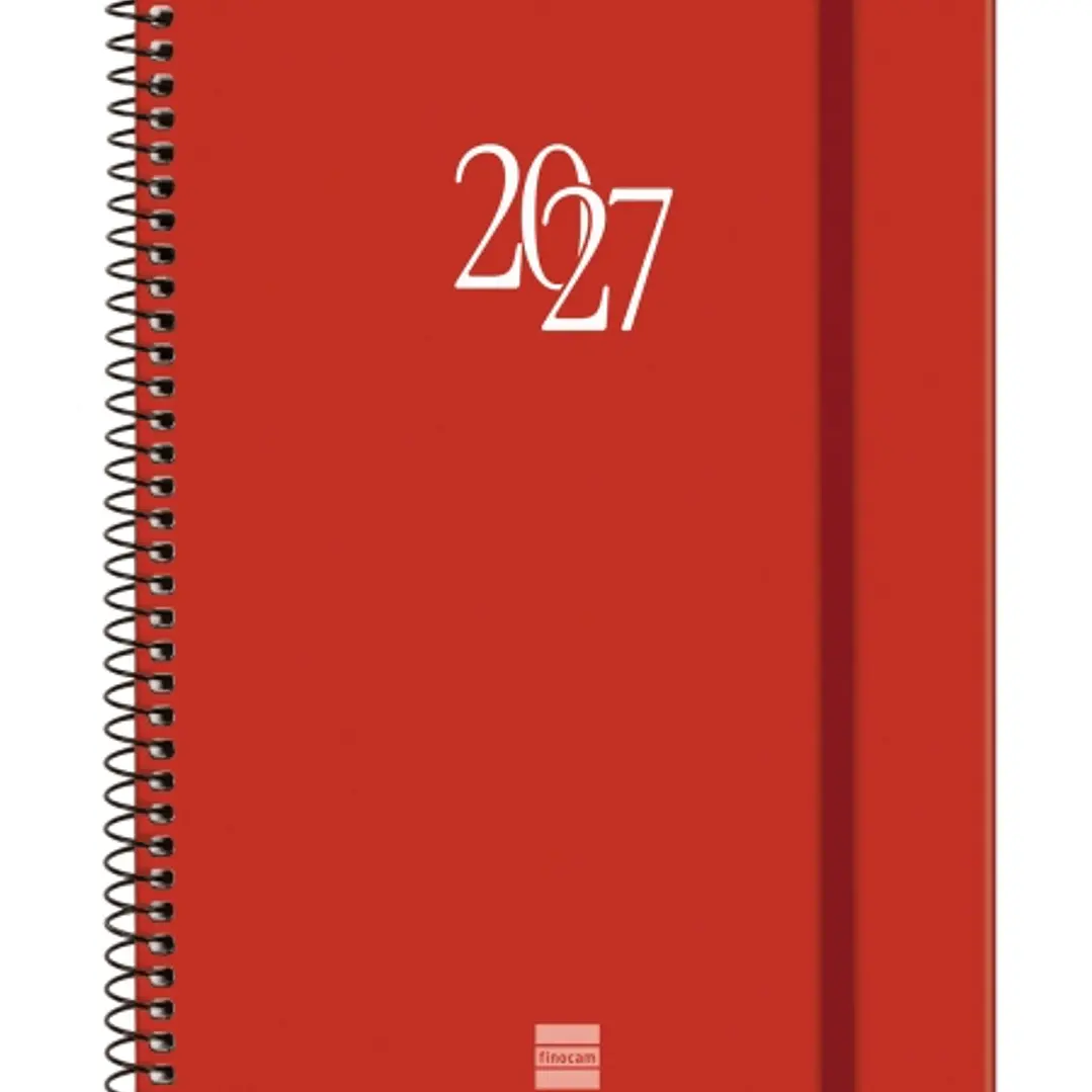 Finocam Espiral Basics My Agenda - Anual 2027 - Semana Vista Horizontal - Formato E10 - 155x212mm - Espiral - Tapa Dura de Carton Forrado - Esquinas M 1