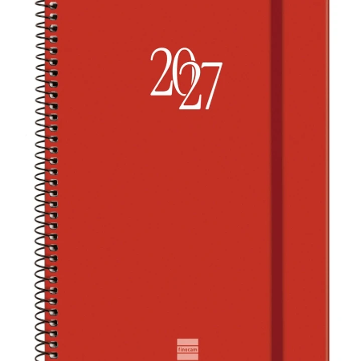 Finocam Espiral Basics My Agenda - Anual 2027 - Semana Vista Horizontal - Formato E10 - 155x212mm - Espiral - Tapa Dura de Carton Forrado - Esquinas M 1