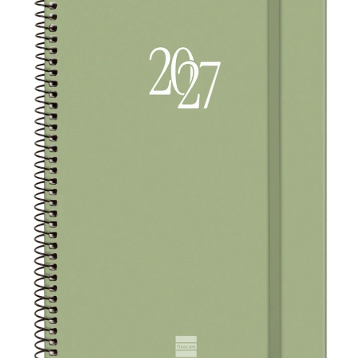 Finocam Espiral Basics My Agenda - Anual 2027 - Semana Vista Horizontal - Formato E10 - 155x212mm - Espiral - Tapa Dura de Carton Forrado - Esquinas M 1