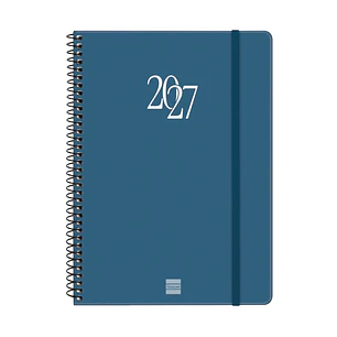 Finocam Espiral Basics My Agenda - Anual 2027 - Semana Vista Horizontal - Formato E10 - 155x212mm - Espiral - Tapa Dura de Carton Forrado - Esquinas M
