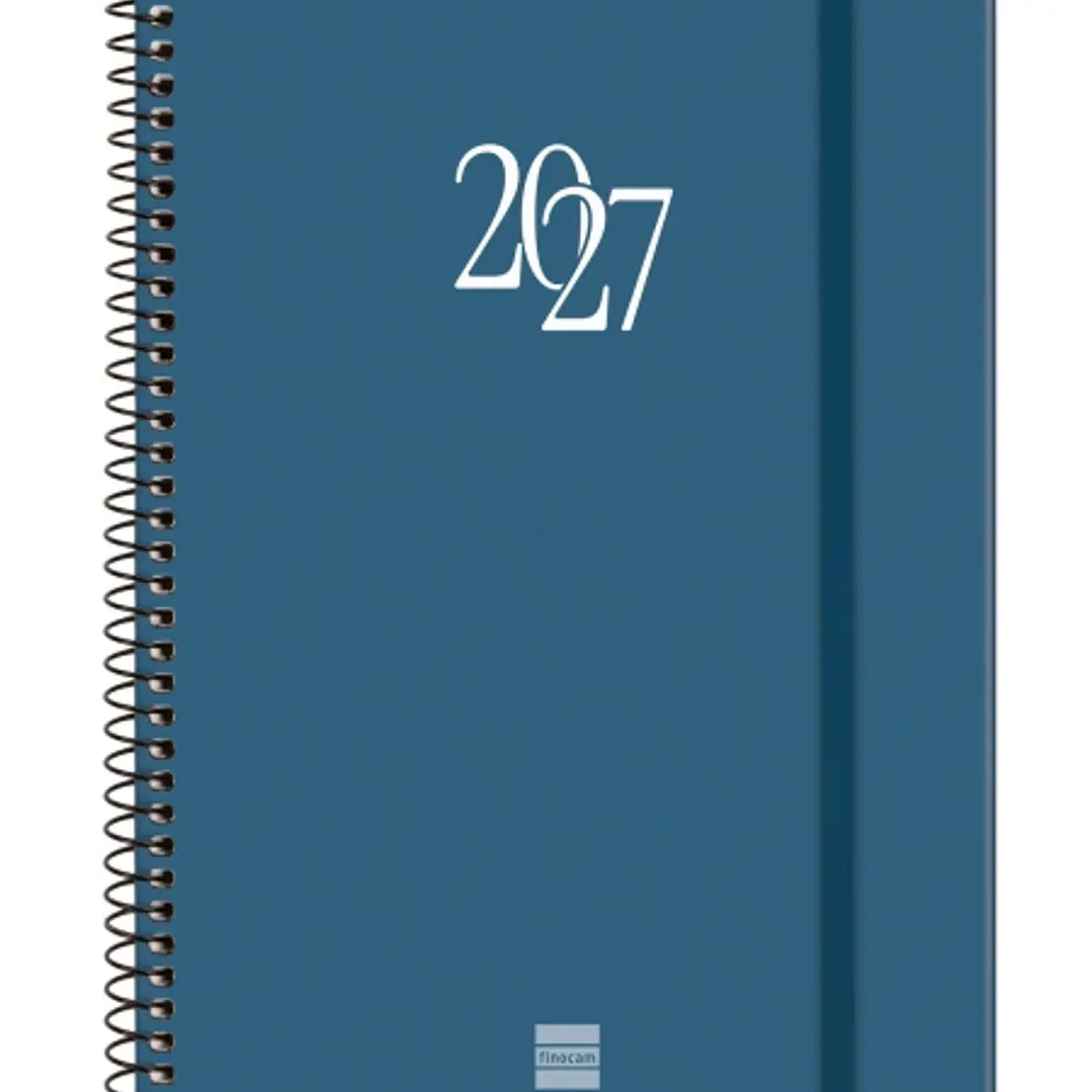 Finocam Espiral Basics My Agenda - Anual 2027 - Semana Vista Horizontal - Formato E10 - 155x212mm - Espiral - Tapa Dura de Carton Forrado - Esquinas M 1