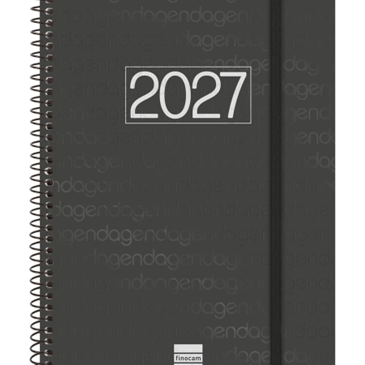 Finocam Espiral Basics Year Agenda - Anual 2027 - Semana Vista Horizontal - Formato E10 - 155x212mm - Espiral - Tapa de Polipropileno - Esquinas Micro 1