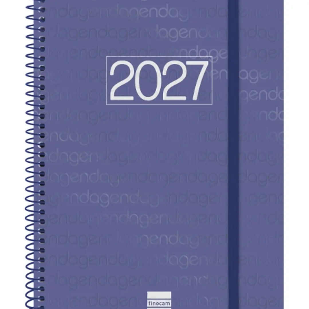 Finocam Espiral Basics Year Agenda - Anual 2027 - Semana Vista Horizontal - Formato E10 - 155x212mm - Espiral - Tapa de Polipropileno - Esquinas Micro 1