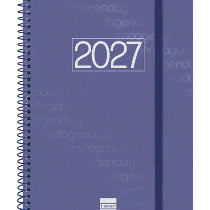 Finocam Espiral Basics Year Agenda - Anual 2027 - Semana Vista Horizontal - Formato E10 - 155x212mm - Espiral - Tapa de Polipropileno - Esquinas Micro 1