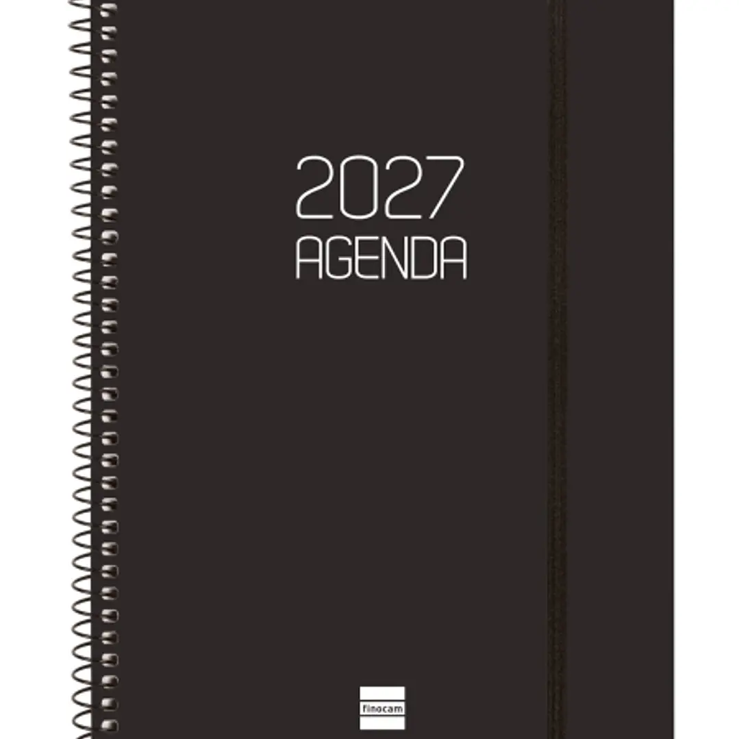 Finocam Espiral Basics Opaque Agenda - Anual 2027 - Semana Vista Vertical - Formato E10 - 155x212mm - Espiral - Tapa de Polipropileno - Esquinas Micro 1