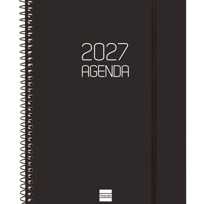 Finocam Espiral Basics Opaque Agenda - Anual 2027 - Semana Vista Vertical - Formato E10 - 155x212mm - Espiral - Tapa de Polipropileno - Esquinas Micro 1