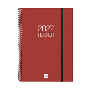 Finocam Espiral Basics Opaque Agenda - Anual 2027 - Semana Vista Horizontal - Formato E10 - 155x212mm - Espiral - Tapa de Polipropileno - Esquinas Mic