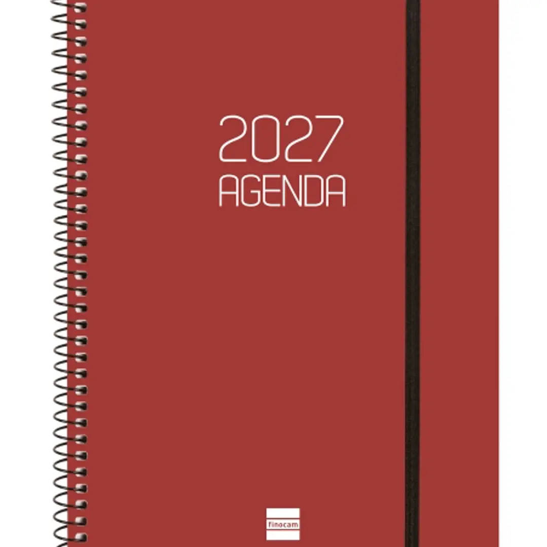 Finocam Espiral Basics Opaque Agenda - Anual 2027 - Semana Vista Horizontal - Formato E10 - 155x212mm - Espiral - Tapa de Polipropileno - Esquinas Mic 1