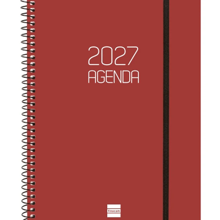 Finocam Espiral Basics Opaque Agenda - Anual 2027 - Semana Vista Horizontal - Formato E10 - 155x212mm - Espiral - Tapa de Polipropileno - Esquinas Mic 1